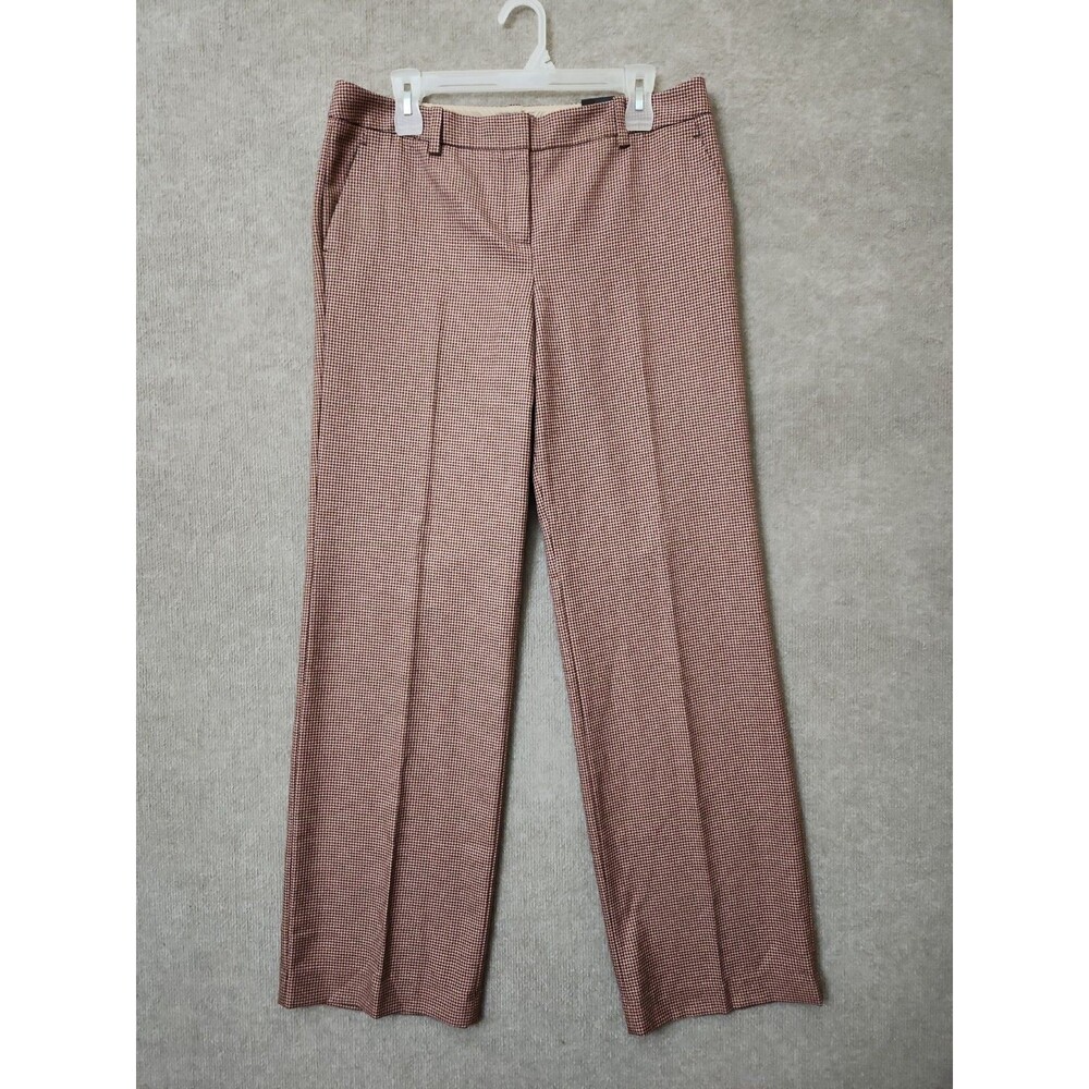 The Limited Modern Trouser Pants Women 10 Brown Houndstooth Straight Wide LegNEW